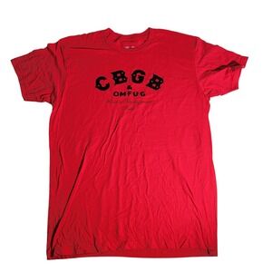 CBGB OMFUG Home of Underground Rock Red Graphic T-Shirt Mens Large NYC Punk